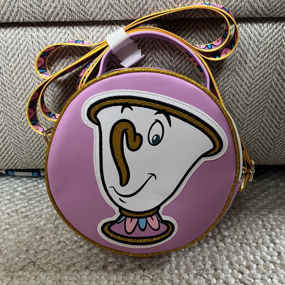 NWT Disney Beauty and the Beast Chip Round Crossbody Bag